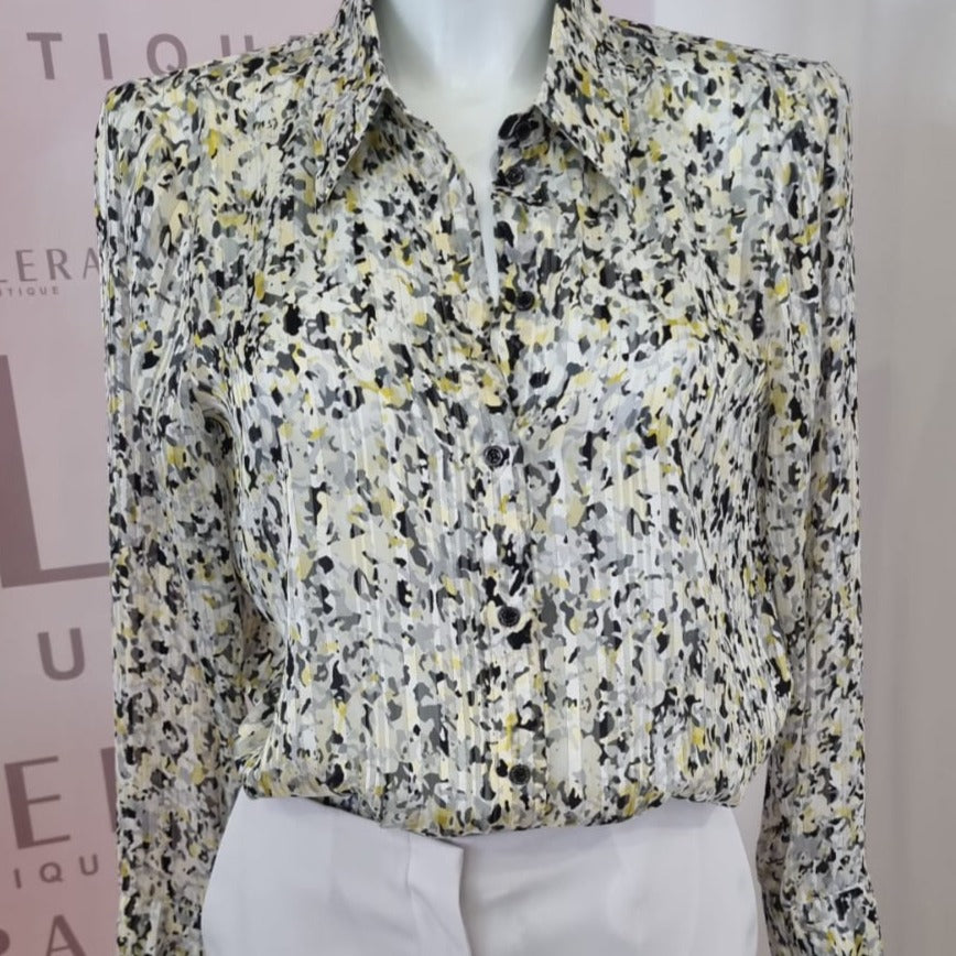 Camicia Blusa Abstract Camu Print Patrizia Pepe